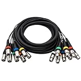 pegcabac 8 Channel XLR Snake Cables 10FT, 8 Colored XLR Male to Female Microphone Patch Cable, Pro Audio Recording Snake Cable for Recording,Live, Stage, Studios
