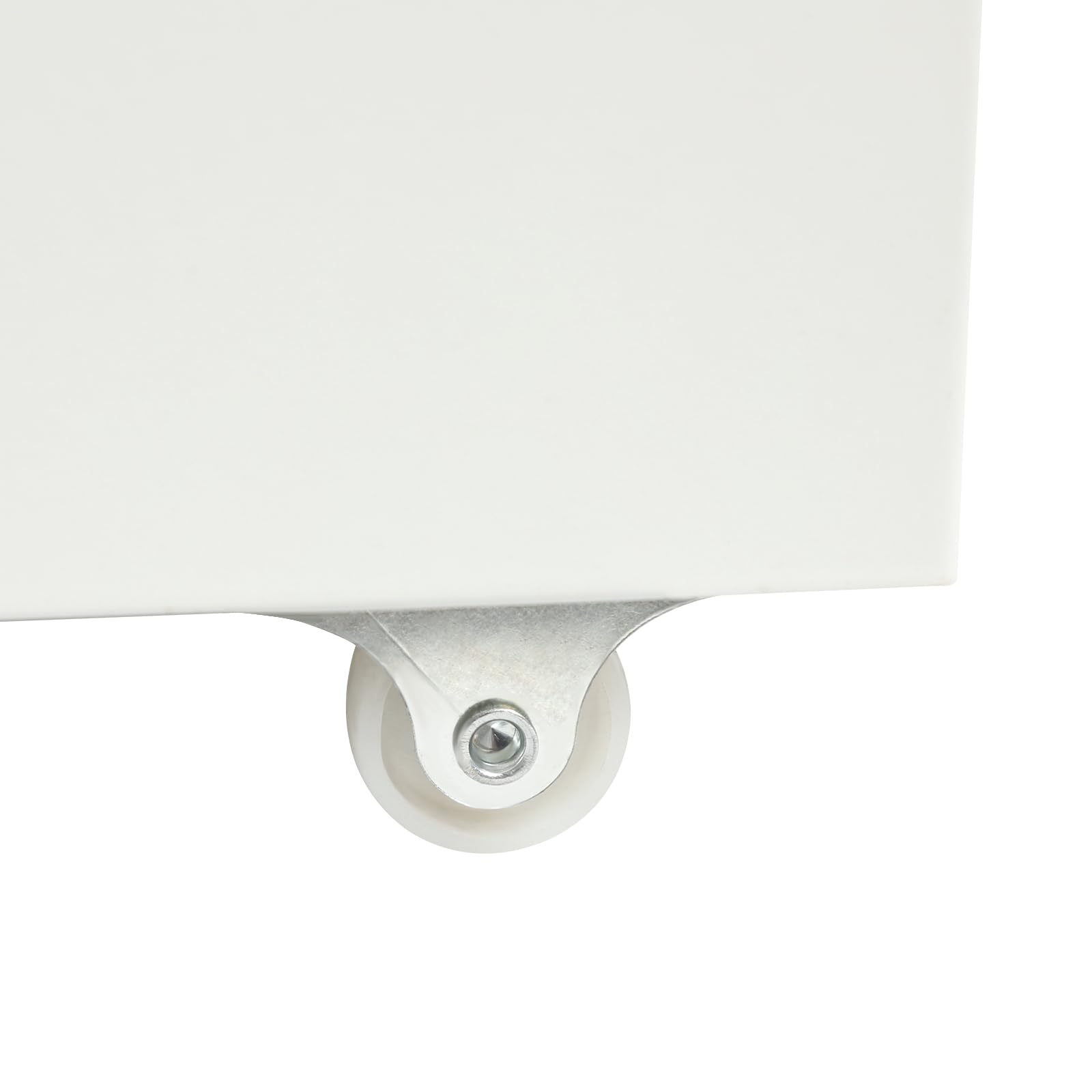 Cassettiera in metallo bianco con 6 cassetti, serratura e ruote | Cassettiera da ufficio con rotelle, mobile salvaspazio, mobile per uso commerciale e domestico