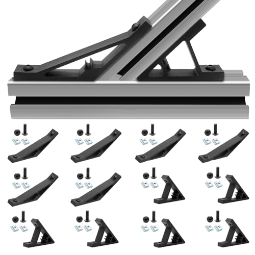 Image of 12 pcs Black 2020 45 /135 Degree Angle Corner Bracket 2020 Extrusion Hardware T-Slot V-Slot Accessories with Screws and Nuts for 2020 Aluminum Extrusion Connector 3D Printer Accessories