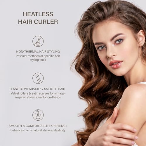 Xracephol Heatless Velvet Hair Curler Jumbo Overnight Heatless Blowout Rods Heatless Curls Heatless Curls Overnihght For All Hair Types Heatless Blowout Styling Tools Hair Curlers To Sleep In(3 Rods Set-Wine) thumb #7