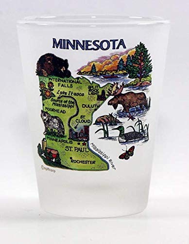 Minnesota Map Frosted Shot Glass