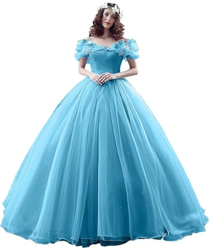 Image of Women's Off Shoulder Quinceanera Ball Gowns Masquerade Princess Long Prom Formal Evening Party Dress