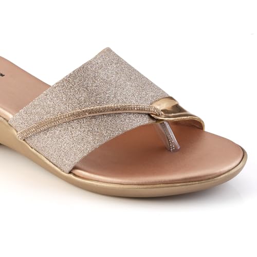 Image of MOSAC Women's Party-Wear Designer Wedding Slip-On Casual Wedge Fashion Wedding Sandal