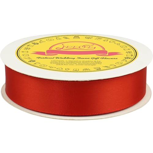 Image of Double Face Satin Ribbon 7 /8 inch X 25 Yards Polyester Red Ribbon for Gift Wrapping Very Suitable for Weddings Party Hair Bow Invitation Decorations and More