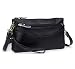 Produktbild Leder-Clutch mit Handgelenk, kleine Crossbody-Tasche für Galaxy S21 Ultra S20 S10+ Plus A52 5G A51 A21 A11, OnePlus 9 Pro/Nord N200, Pixel 6, iPhone 13 Pro Max, Moto E, Black Shark 4/3