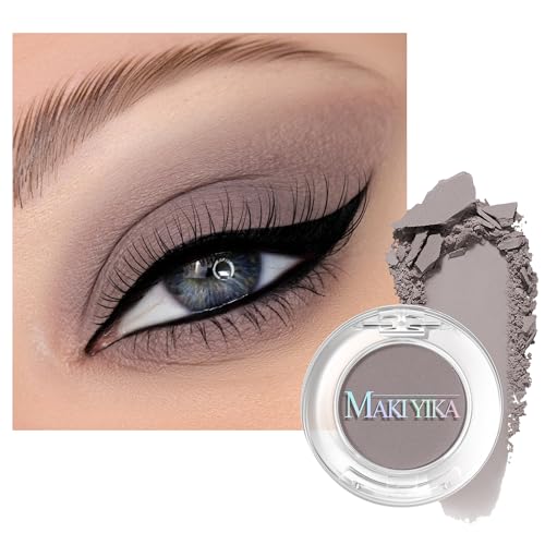 MAKI YIKA Misty Gray Matte Single Eye Shadow Palette for Women Pigmented Grey Eyeshadow Powder for...