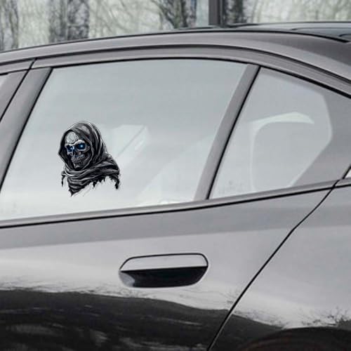 Image of 2Pcs Skull Decals, Halloween 3D Skull Car Decals for Truck Trailer SUV, Any Smooth Surface (B)