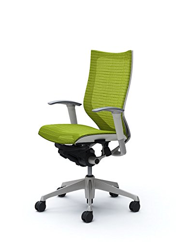オカムラ オフィスチェア バロン ハイバック 可動肘 座メッシュ ライムグリーン CP85CW-FDH6