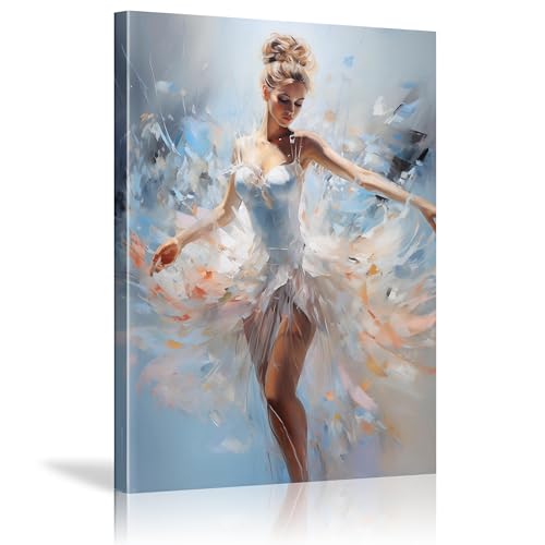 Peinture sur toile de ballerine abstraite 70x90 cm avec cadre intérieur pour salon