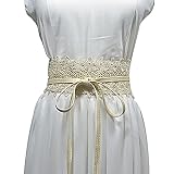 ICSTH Womens Soft Faux Leather Self Tie Wrap Around Obi Waist Band Cinch Belt (Lace 2...