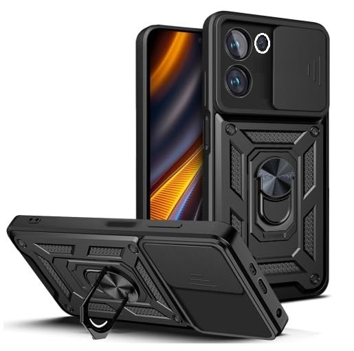 KrKis TPU+PC Back Cover Compatible to Tecno Camon 20 Pro 5G with Sliding Camera Shield Cover & 360° Protection Build-in Ring Stand Mobile Phone Case for Tecno Camon 20 Pro 5G (Black) (B0D6R2TTNW) Amazon Price History, Amazon Price Tracker
