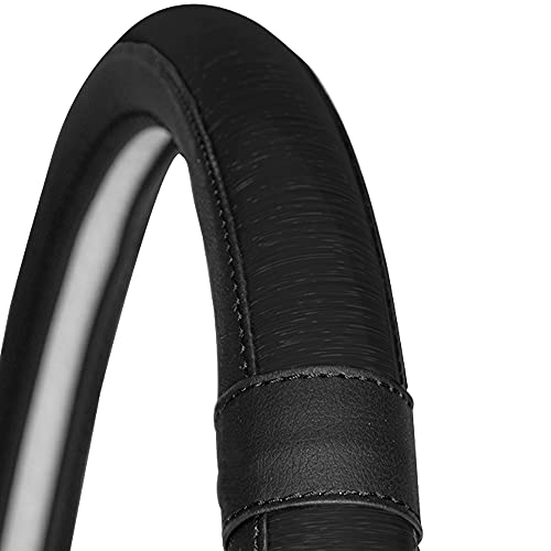 Fh Group Universal Fit Galaxy13 Metallic Striped Steering Wheel Cover Fits Most Cars, Suvs, Trucks, And Vans, Dual Material Anti-Slip Ultimate Protection Black #TOP2