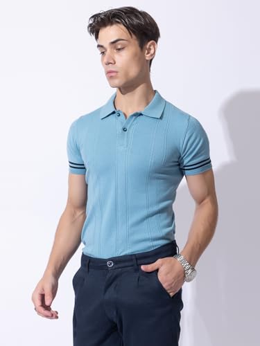 Image of Armisto Men's 100% Cotton Fancy Party Polo T-Shirt /Neutral Colour