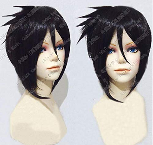 Alta calidad Kuroshitsuji Mayordomo negro Sebastian Michaelis Corto Negro Resistente al calor Cabello Cosplay Disfraz Peluca + Peluca gratis Cap Peluca solo