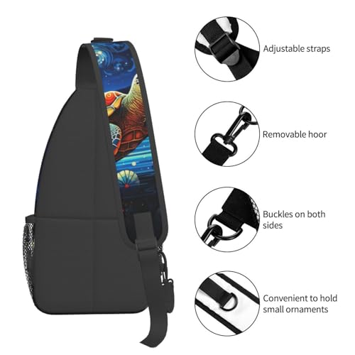 Mochila Sling Star Turtle para mujeres y hombres, ligera y ajustable miniatura 5