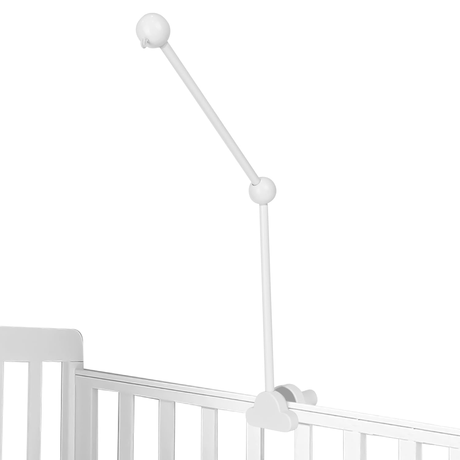 Mobile Halterung Holz für Babybett, 360°Drehbar Baby Mobile Aufhänger, Mobile Halterung Weiß, Abnehmbarer Verstellbarer Kinderbett Mobile Arm Für Spieluhr Windspiel Aufhängung Bettglocke