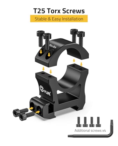 Image of CVLIFE Precision Scope Rings Mount - Compatible with Picatinny Rails and More - 2 Pieces