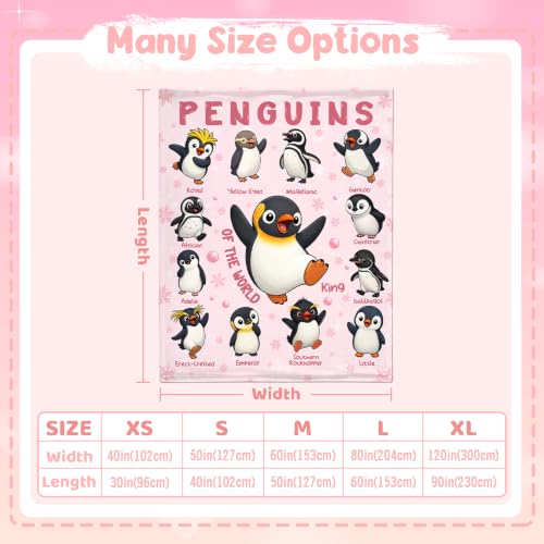 Atthadassi Penguin Blanket, Penguin Gifts for Women, Penguins Throw Blanket - image 5