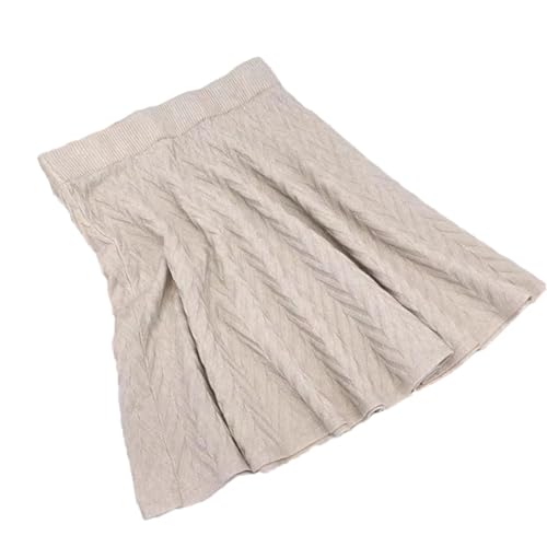 Women's High Waist Draped Feeling Pleated Skirt Solid Color Knitted A-Line Umbrella Half Length Skirt