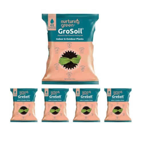 Image of Nurturing Green GroSoil Potting Soil Mix, 125gm x5 Packs (Makes 2.5kg)