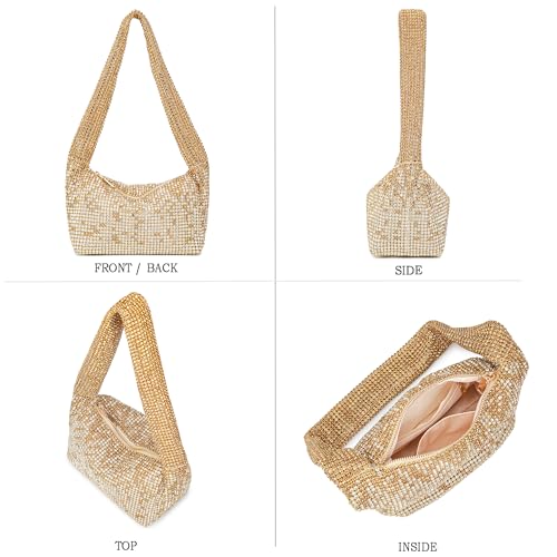 Image of BBTT.ful Rhinestone Evening Handbags Sparkling Crystal Purse Daily Casual Shoulder Bag