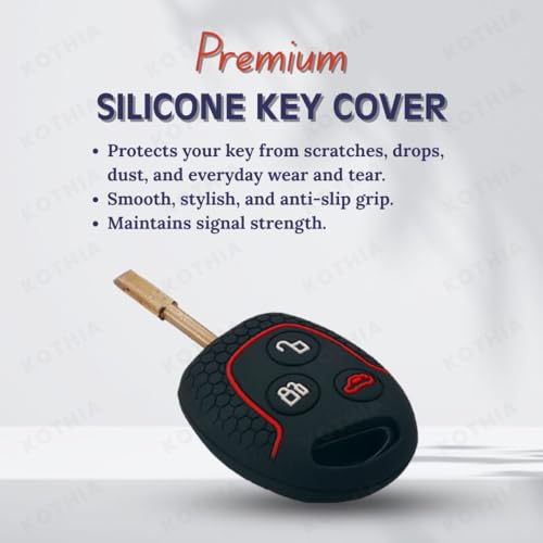 Image of Silicone Car Key Cover Fit for Ford Fiesta | Figo | Fusion