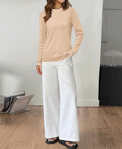 Women's 2025 Fall Crewneck Sweater Casual Long Sleeve Ribbed Knit Pullover Sweaters Going Out Cute Tops4