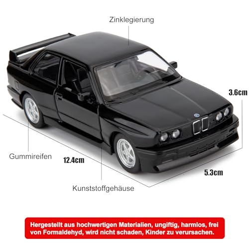 imtfzct Diecast Alloy Toy Car, 1/36 Scale 1987 BMW M3 Model Car, Toy with Pullback Function, Decorative Model for Collection, Gift for Boys and Girls (Black) - Image 2