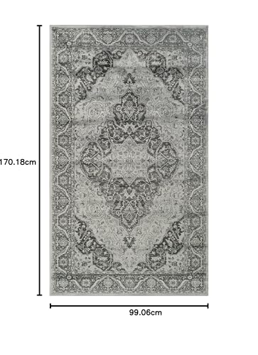 SAFAVIEH Traditional Rug for Living Room Dining Room, Bedroom - Vintage Collection, Short Pile, in Light Blue and Multi, 99 X 170 cm - Image 3
