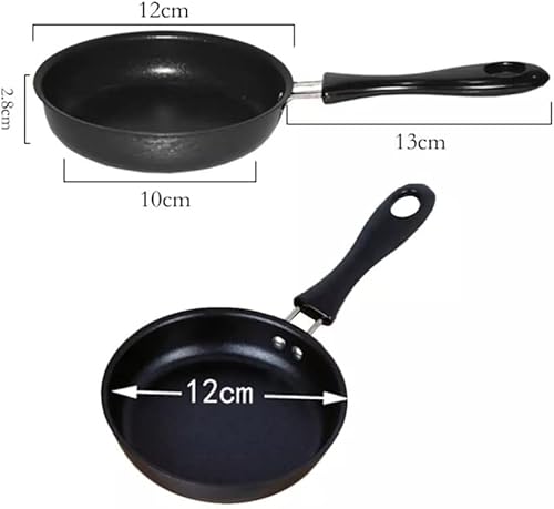 Miniatura 2 de Mini Cast Iron Skillet 12CM Omelette Pancake Pan Nonstick Round Egg Frying Pot Saucepan for Electric and Gas Hobs