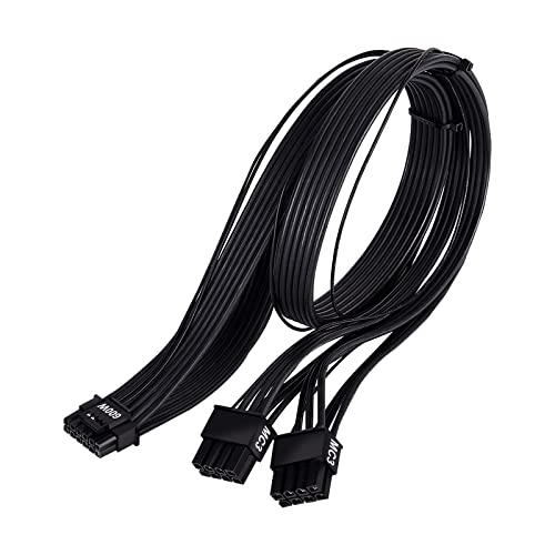 Image of Silverstone Technology PP14-EPS75 Dual EPS 8 pin (PSU) to 12+4 pin (GPU) 12VHPWR PCIe Gen5 Cable for Silverstone 3rd Gen PSUs - 75cm (29.5 inch) Long, SST-PP14-EPS75
