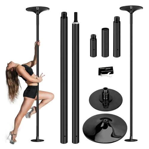 Barre Pôle de Danse Professionnel | Poteau De Fitness Portable/Amovible | Statique Et Rotatif | 45 Mm De DiamèTre | Hauteur RéGlable (223,5~274,5 Cm) |...