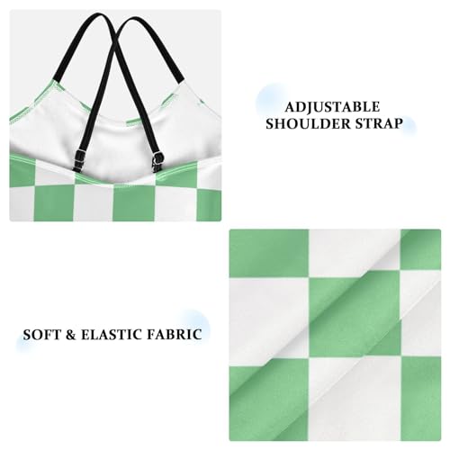 Image of Black and White Chess Girls One Piece Swimsuits Board Marble Tile Sport Halter Swimwear Beach Bathing Suit 3T