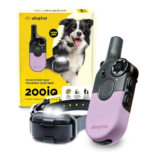 Image of Dogtra 200iQ Remote Training E Collar - 100 Levels, Tone, Vibration, 1 /2 Mile Range - Compact, Waterproof, One-Handed Control for Dogs 10 lbs+ - Lightweight Daily Training - Slip Resistant Lavender