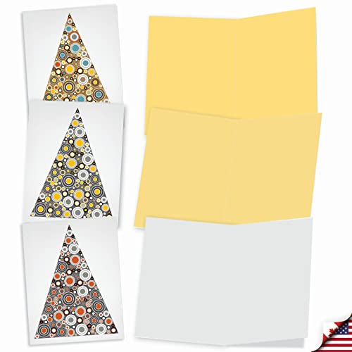 Image of The Best Card Company - 10 Blank Christmas Note Cards with Envelopes (4 x 5.12 Inch) - Fun Assorted Holiday Notecard Set - Ornamentals M6014