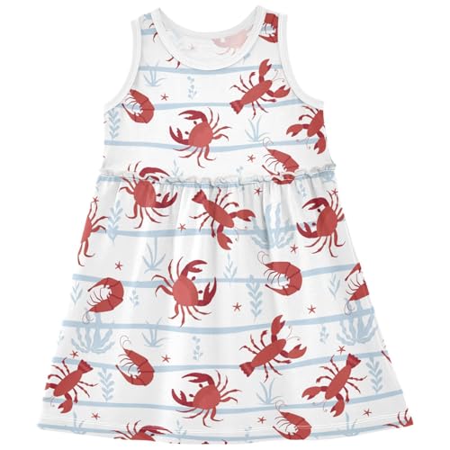 Girls Dress Kids Summer Sleeveless Dresses Beach Casual Sundress Swing Outfit for 2-8 Years