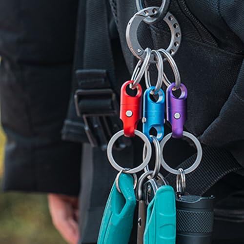 Image of FEGVE Strong Magnet Quick Release Keychain Connector | Anti-fall,Double-Pin Lock Mechanism,360 Rotatable,One-handed Operation