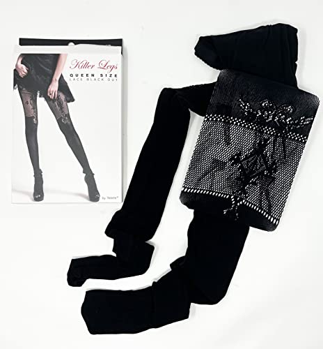 Image of Fishnet Pantyhose 168YD072Q, Black, Lace Black Out, Queen