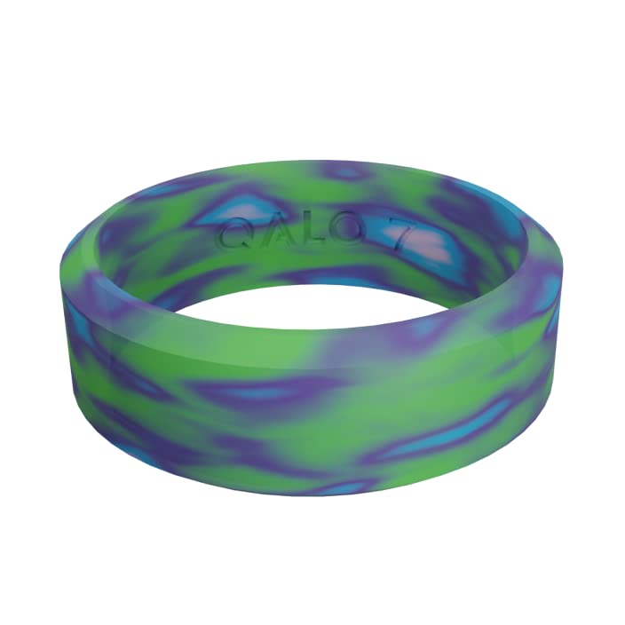 QALO Women's Rubber Silicone Ring, Aurora Modern, Wedding Ring for Women, Breathable, Durable Engagement Silicone Band, 6.5mm Wide 1.8mm Thick, Multi Colors2