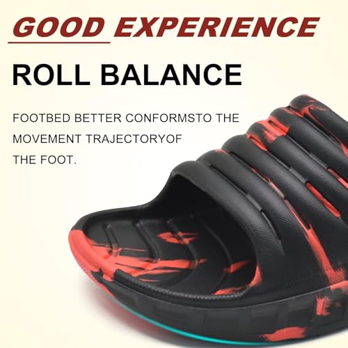Image of KuaiLu Mens Recovery Sandals Orthotic Arch Support Open Toe Sport Slides Thick Cushion Orthopedic Plantar Fasciitis Slip On Wide Width Summer Pool Beach Waterproof