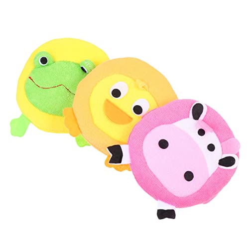 Image of Healifty Infant Bath Sponge 3-Pack Animal Shape Soft Shower Sponges for Gentle Baby Skin Care Comfortable Bath Time