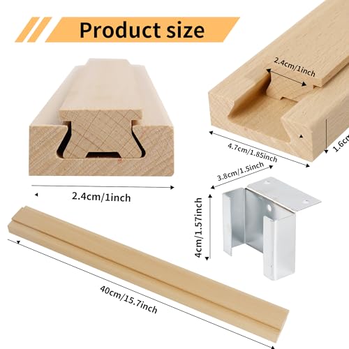 ZFYOUNG 4 PCS 15.7 Inch Wood Drawer Slides with Metal Slide Glides, Bottom Drawer Slides,Track Mount Drawer Glides.Suitable for Kitchen cabinets, Bedroom Dressers and Office desks. - Image 2