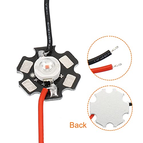 PATIKIL 0.8" LED Chip Bulb, 5 Pack 350mA 1W COB Light Beads Light Copper Bracket with Wire for DIY Lighting Fixtures Orange - Image 4
