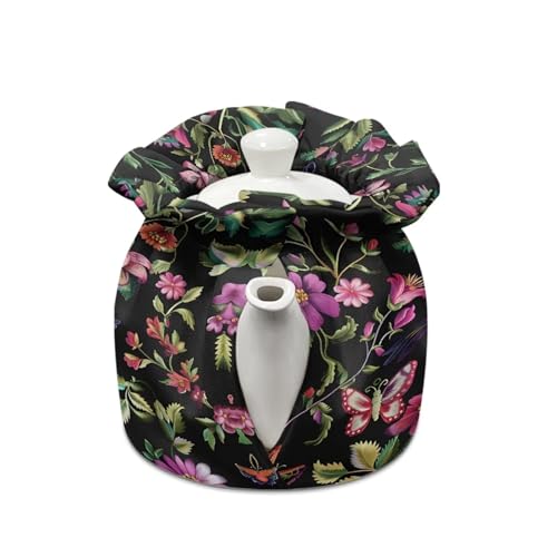Image of Hummingbird Teapot Cosy, Easy to Clean Breakfast Warmer Tea Pot Protective Dust Cover Insulation and Keep Warm, Home Kitchen Thanksgiving Decor