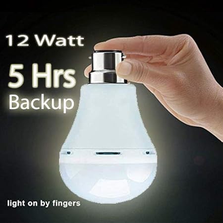 Bluday Emergency Led Bulb 12W Inverter Rechargeable Emergency Lights with in-Built Power Back-up (White)