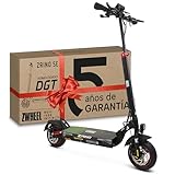 ZWHEEL ZRINO SE | Patinete Eléctrico Adultos Homologado DGT - 600W-1200W MAX, 35km Autonomía, Ruedas 10' Tubeless - Doble Suspensión Hidráulica, Intermitentes, Frenos Disco, Pantalla, IP54