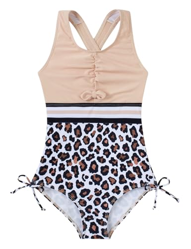 Image of BFUSTYLE Girls Swimsuit One Piece Bathing Suit 4-13 Years Sleeveless Beach Swimwear