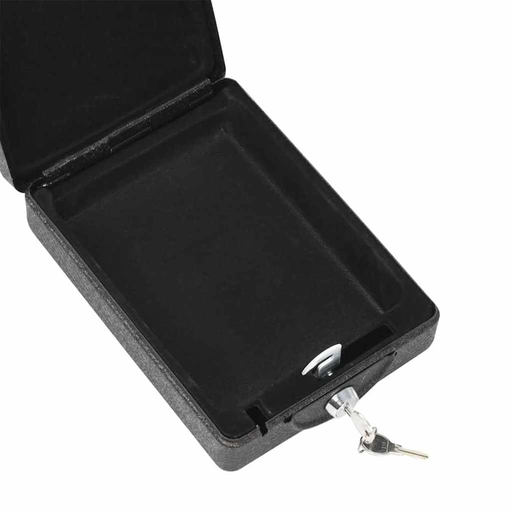 Cassaforte per auto, in acciaio, nero, 22 x 16 x 7 cm, con serratura, per oggetti di valore, contanti, gioielli in auto, chiavi, protezione antifurto