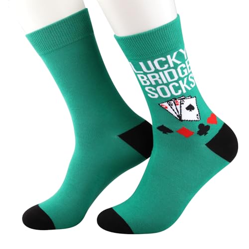 Chaussettes de jeu de pont MYSOMY porte-bonheur coton imprimé cartes à jouer