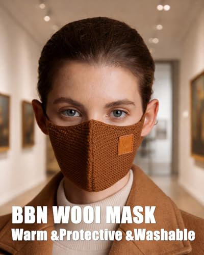 Image of BBN Warm Wool Face Mask: Adjustable Washable Cover - Reusable Windproof Protection for Winter Commuting Outdoors
